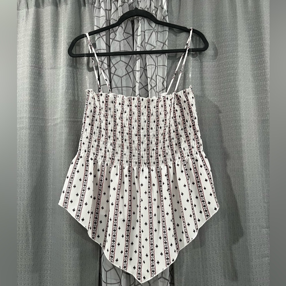 White with Red Accents Crop Top